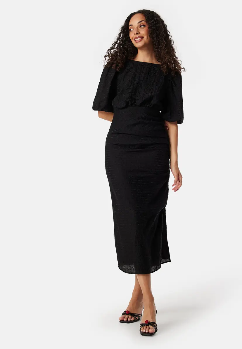 Bubbleroom Occasion Balloon Sleeve Bow Midi Dress