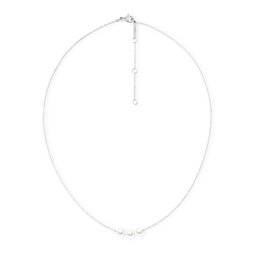 Daniel Wellington Silver Necklace Pearl Trio | DW