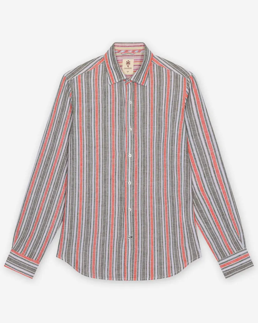 Ganesh Ganesh G75700M Multicolour Linen shirt