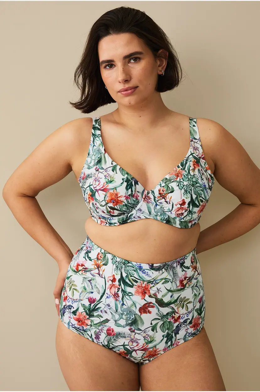 Ellos Plus collection Maxi-bikinitruse med høy midje - Hvit