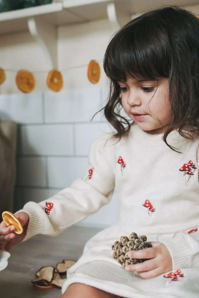 Fliink Fliink Benna Mushroom Dress Knit Sandshell (92 / 2 år)