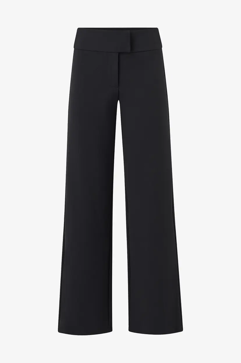 Bubbleroom Bukser Soft Suit Wide Trousers - Svart