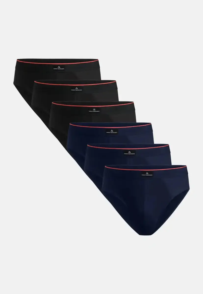 DANISH ENDURANCE DANISH ENDURANCE ORGANIC COTTON UNDERBUKSER, Sort/Rød | Navy/Rød, M