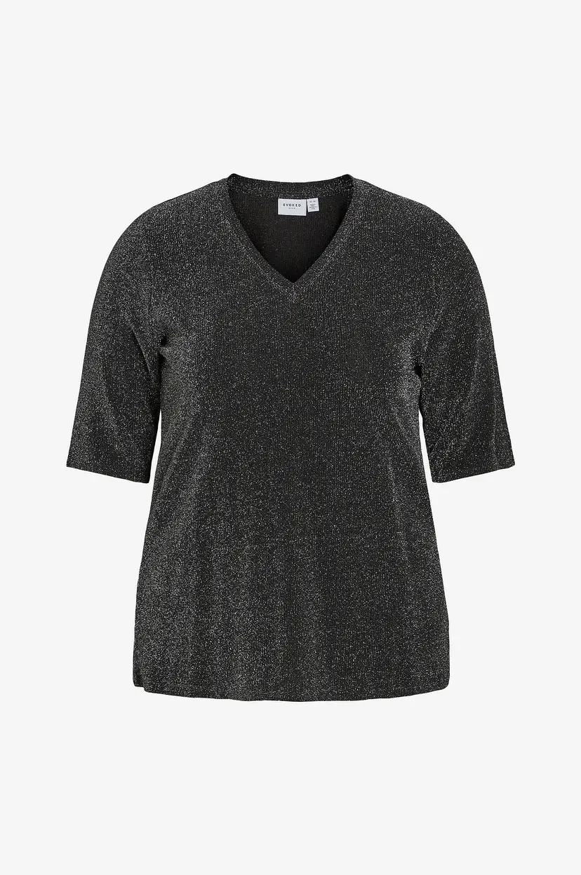 Evoked Vila Topp viEleina V-neck Puff 2/4 - Svart