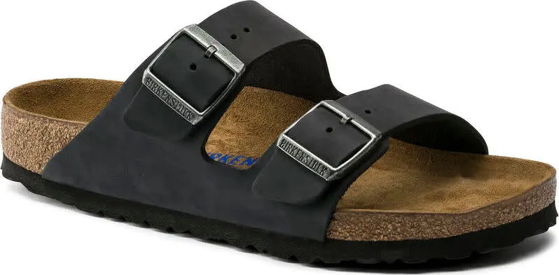Birkenstock Birkenstock Arizona Oiled Nubuck Leather Soft Footbed Regular Black