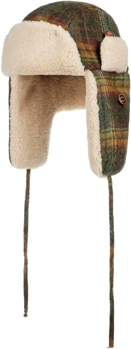 Stetson Stetson Checked Bomber Aviator Hat Green/Dark Orange