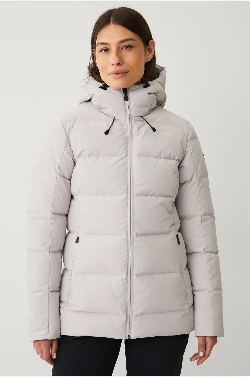 Áhkká Dun jakke Down Jacket w Hood - Beige