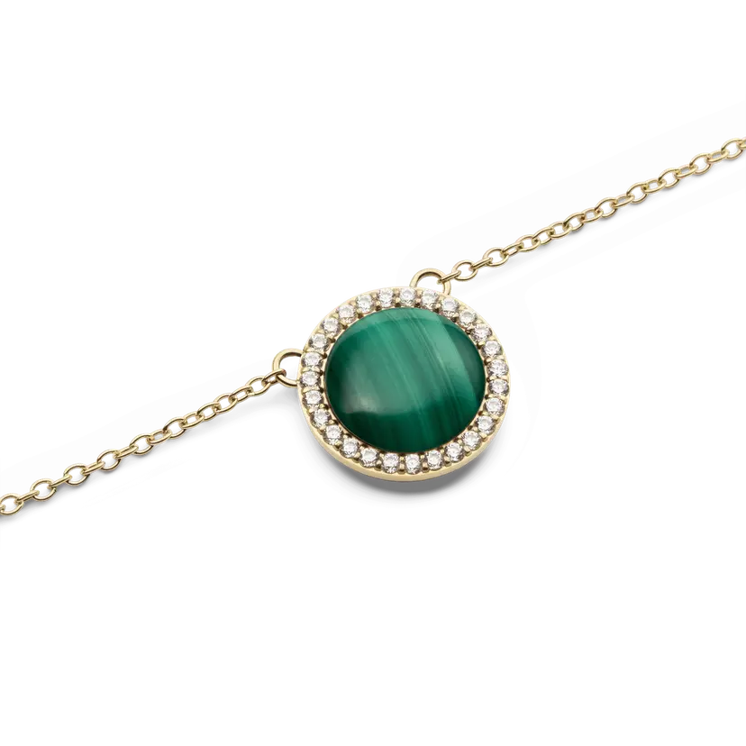 Daniel Wellington Gold Necklace Audrey Malachite | DW