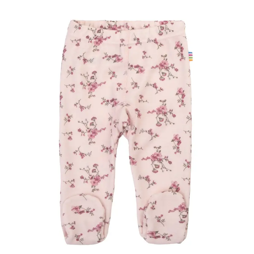 Joha Leggings med fot i ull/bambus «Flora» Lys rosa