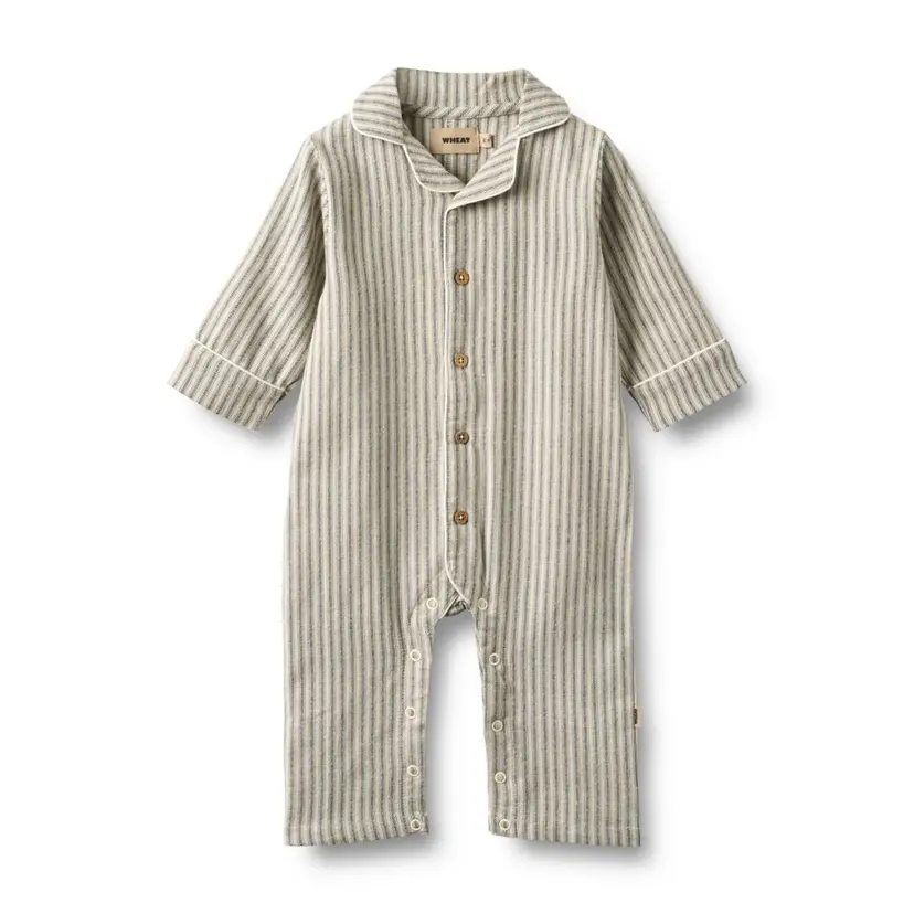 Wheat Wheat, Night Suit L/S Lennie Baby, Blue Stripe