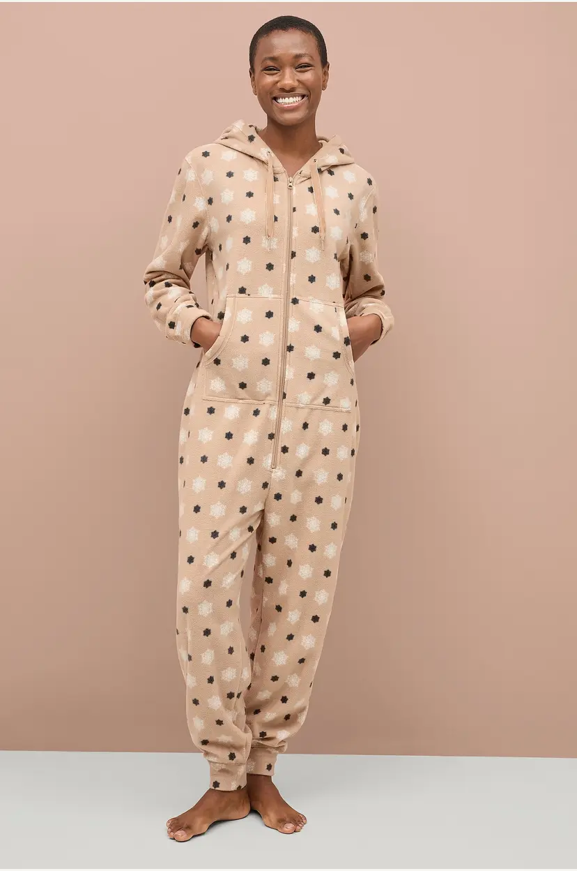 Ellos Collection Jumpsuit i fleece - Beige