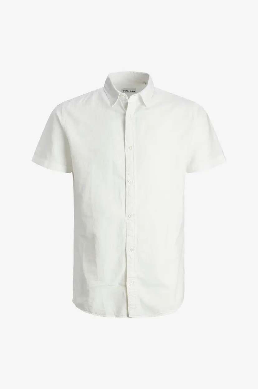 Jack & Jones Junior Skjorte jjeLinen Blend Shirt SS SN Jnr - Hvit