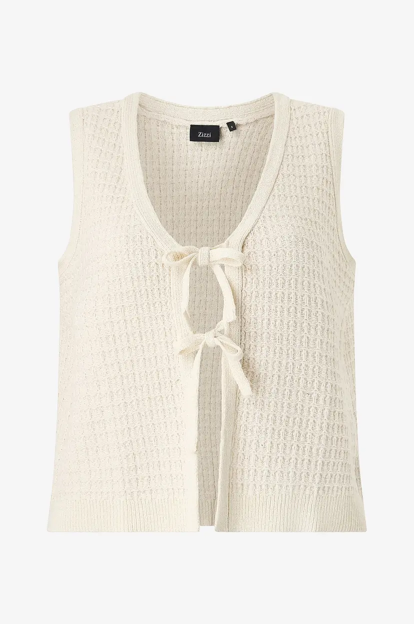 Zizzi Vest mCarola Waistcoat - Hvit