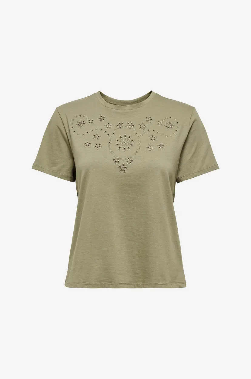 JDY Topp jdyCif S/S Broderie Anglaise Top - Grønn