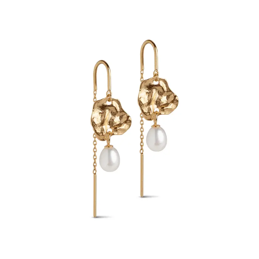 Enamel Enamel - Kai Pearl ørehænger i forgyldt - E326GM-Pearl