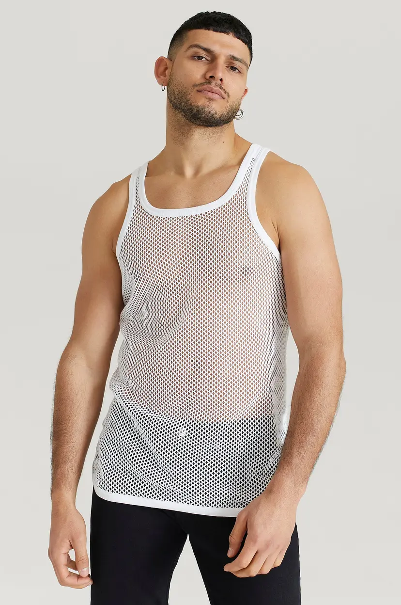 Resteröds Singlet Net Singlet Cotton 2-pk - Hvit