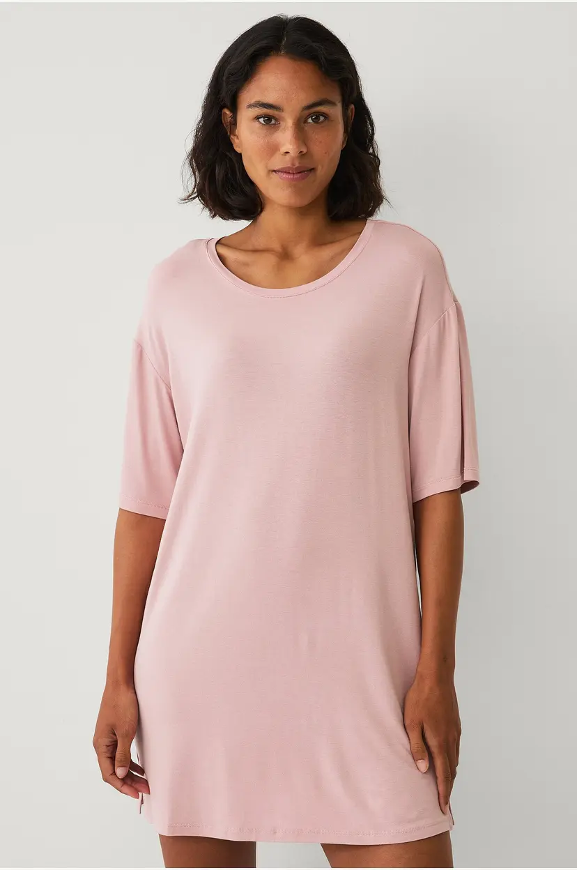 Ellos Collection Nattkjole med stor T - Rosa