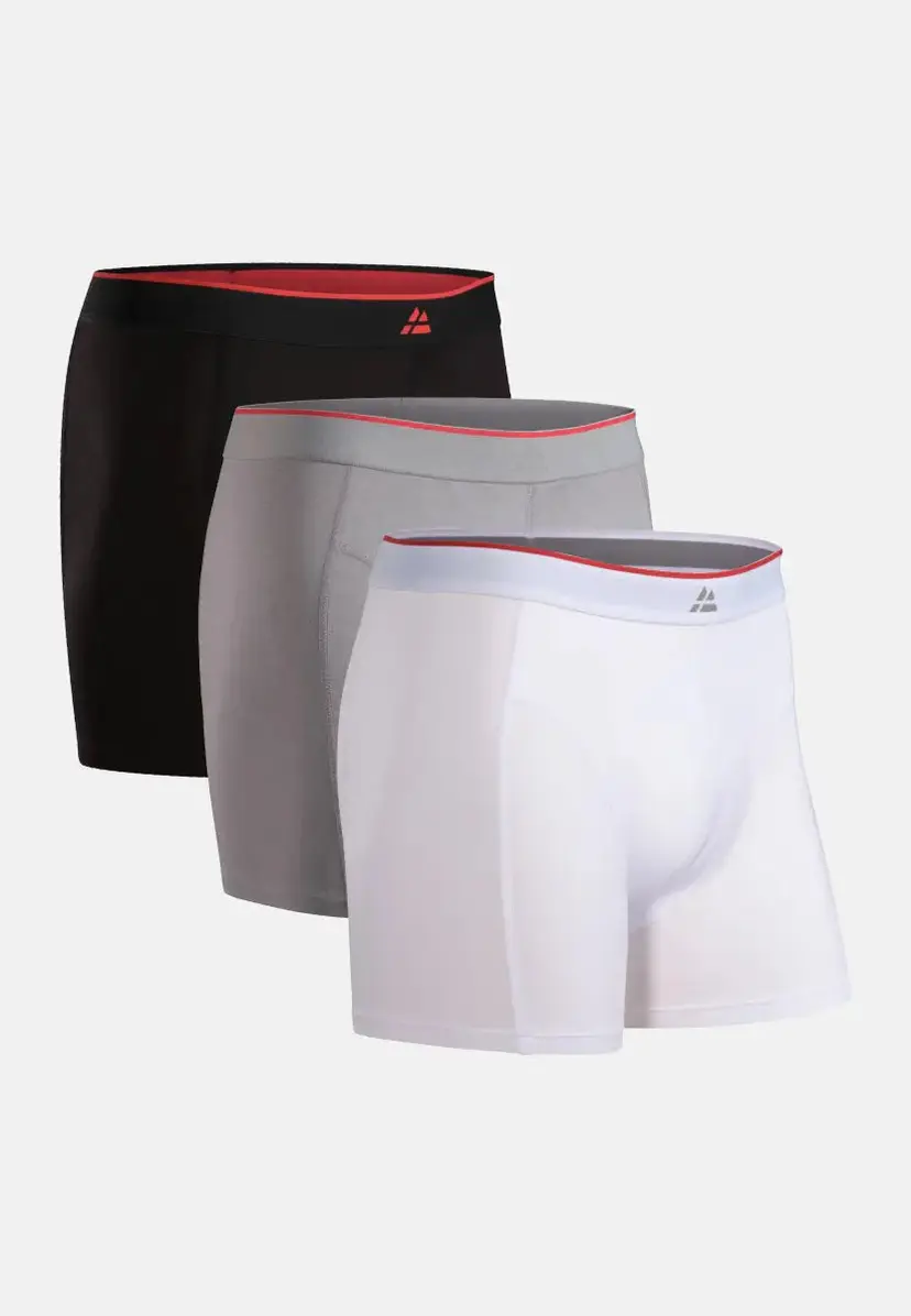 DANISH ENDURANCE DANISH ENDURANCE Bambu Boxershorts, Sort/Rød | Grå | Hvid, S