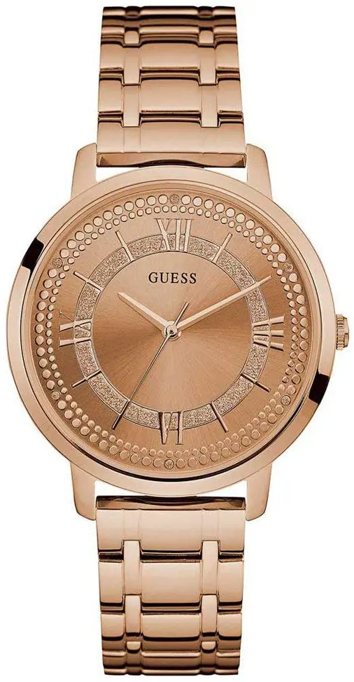 Guess Guess Dameklokke W0933L3 Montauk Rosegullfarget/Rose-gulltonet stål
