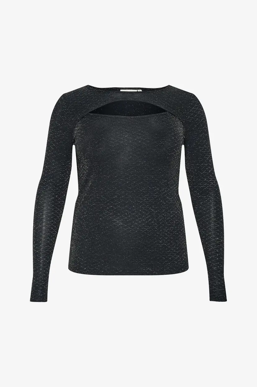KAFFE Curve Topp kcEllia LS T-shirt - Svart