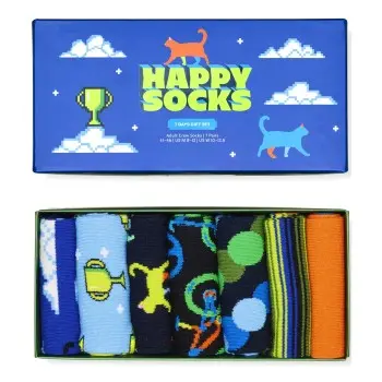Happy Socks Happy socks Strømper 7P Seven Days Socks Gift Set Blå bomull Str 36/40