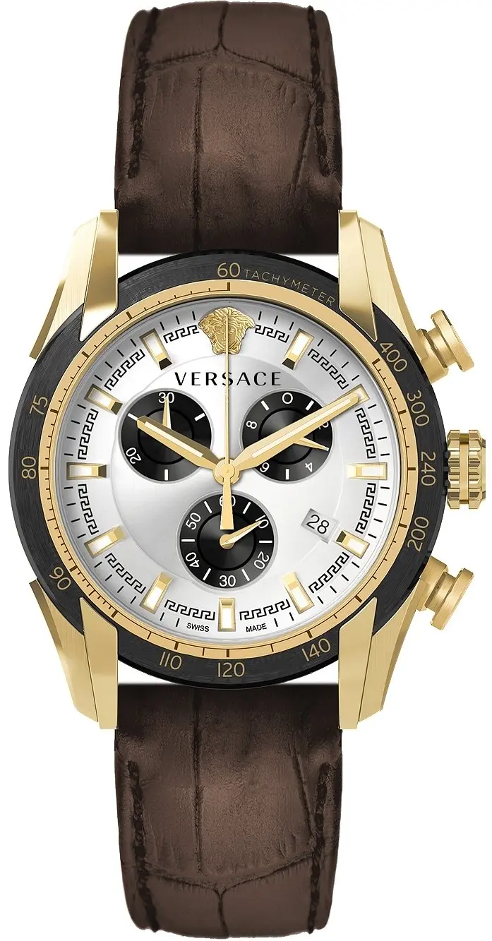 Versace Versace Herreklokke VE2I00221 V Ray Sølvfarget/Lær Ø44 mm