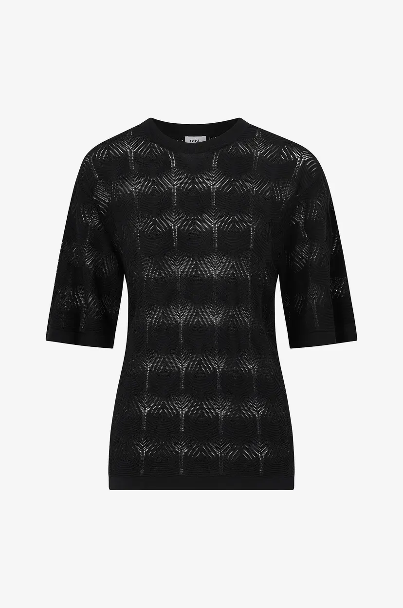 Twist & Tango Genser Uma Crochet Tee - Svart