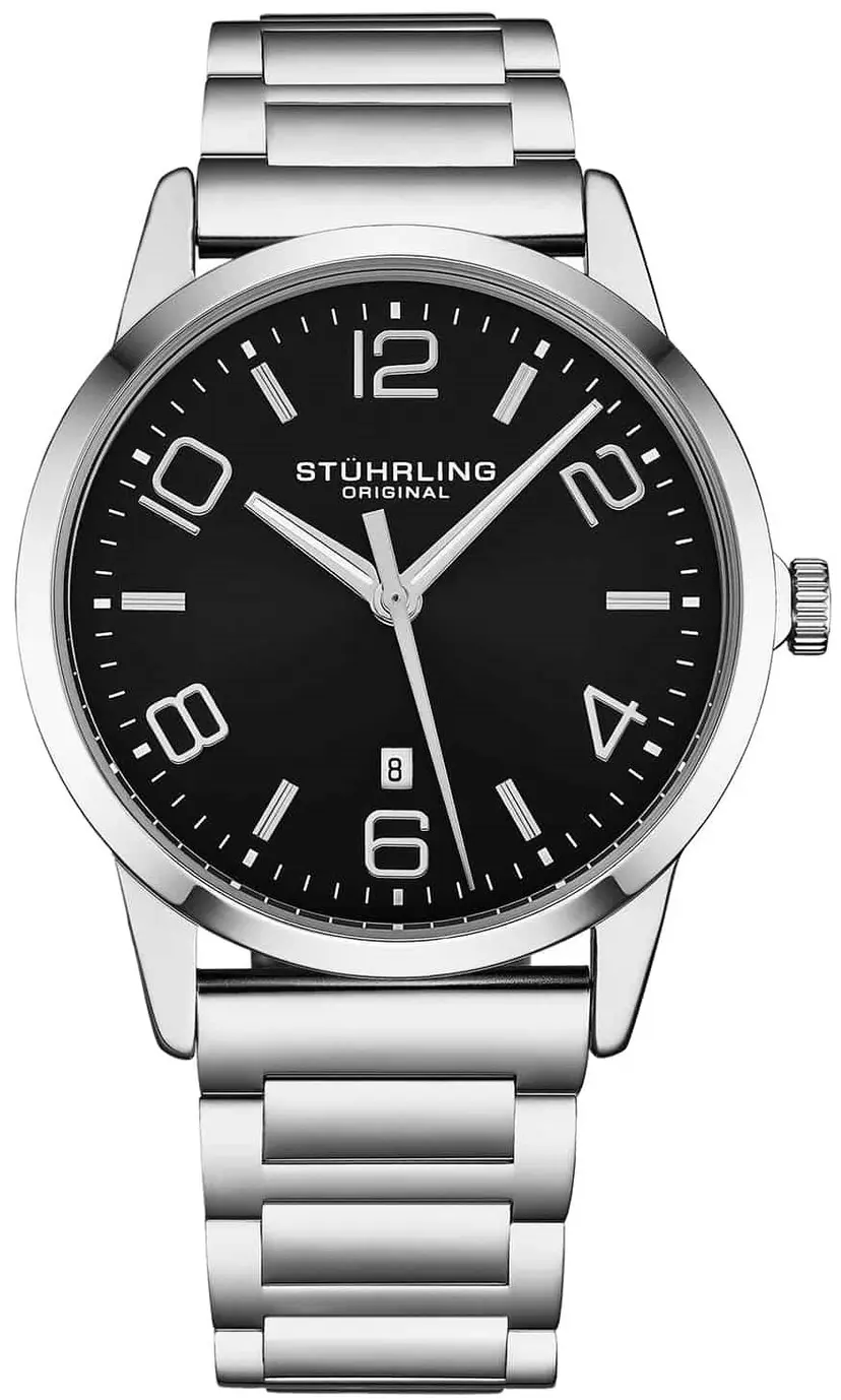 Stührling Original Stührling Original Herreklokke 4021.1 Directive Sort/Stål Ø42 mm