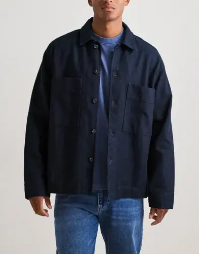 Selected Men Selected Men Slhrelaxed Paz Db 803 Denim Overshi Overshirts Blå