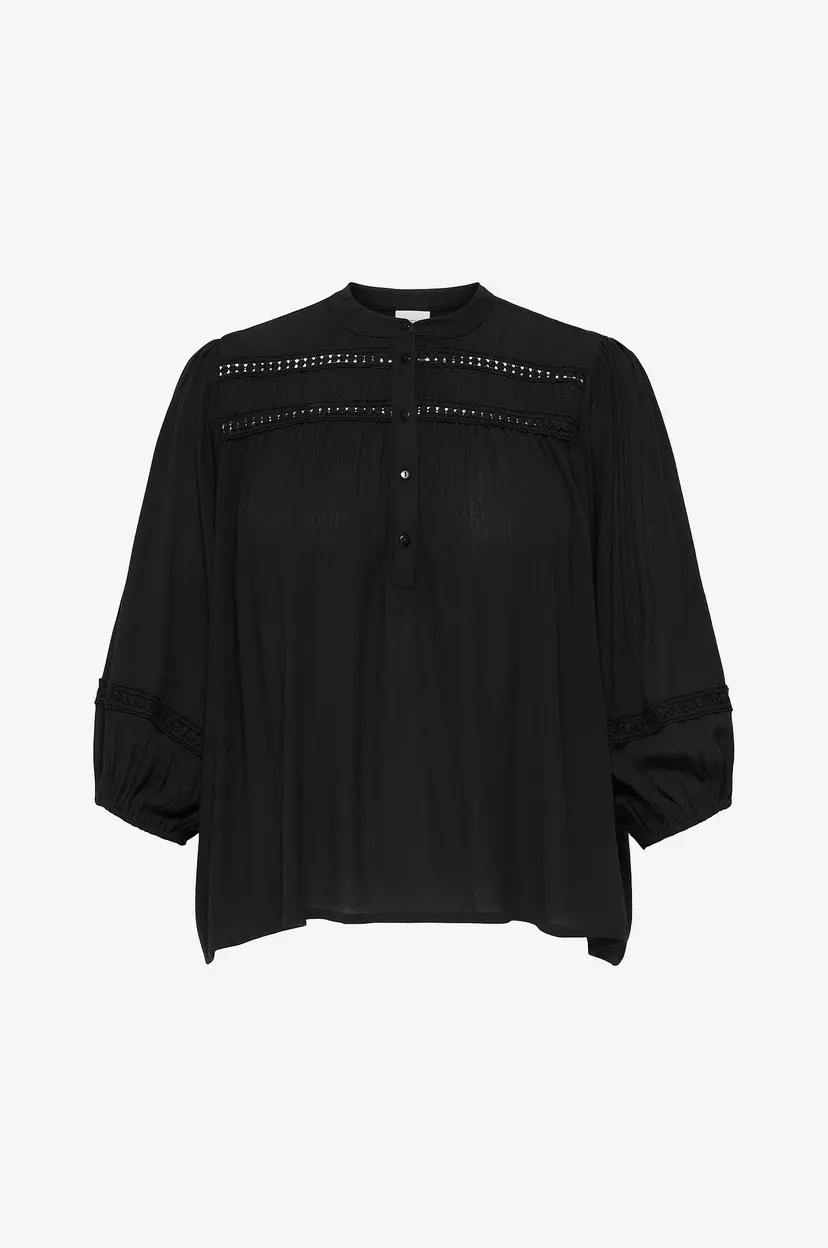 Only Carmakoma Bluse carZia Life 3/4 O-neck - Svart