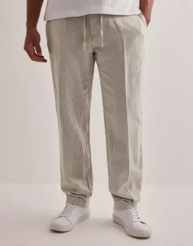 Selected Men Selected Men SLH196-Straight Leroy Sun Pant Noos Linbukser Beige