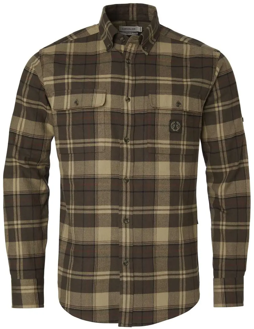 Chevalier Chevalier Heron Flannel Shirt Men Soil Brown Checked