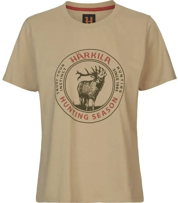 Härkila Härkila Stag Badge S S T-Shirt Women Sand