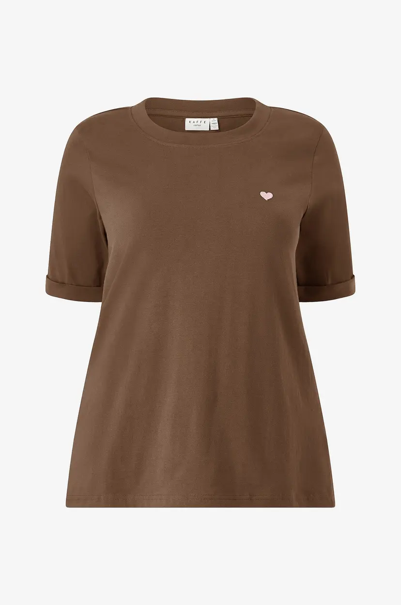 KAFFE Curve T-skjorte KCart tee - Brun