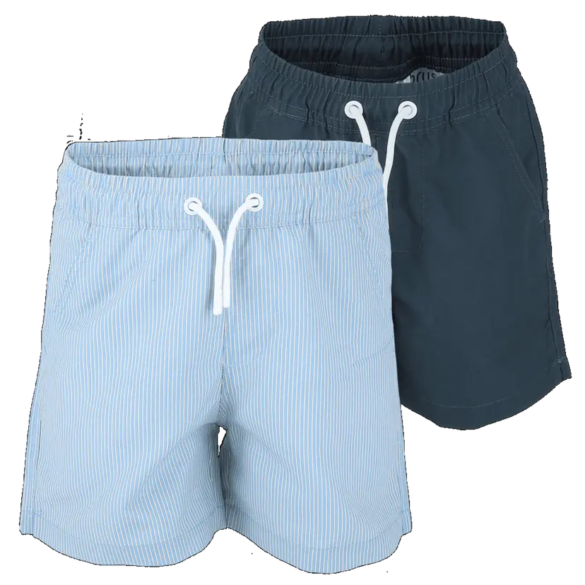 Bruse Bruse Badeshorts 2 pk, Sjøsanden, Stripes mørkblå/striper