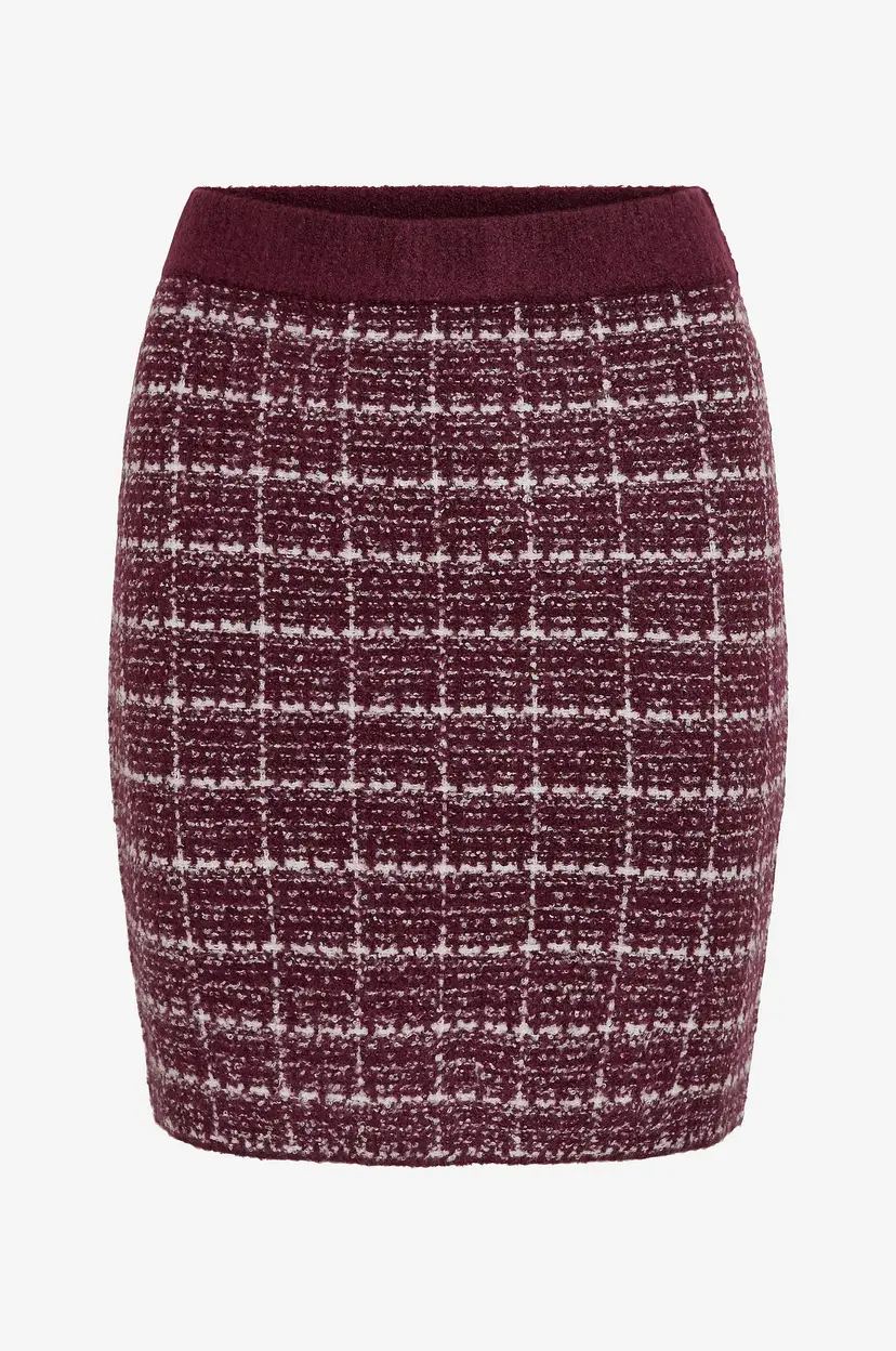 Vila Skjørt viAudrey Check Knit Skirt - Rød