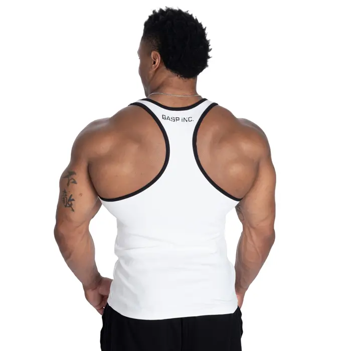 GASP Ribbed T-Back Singlet Hvit