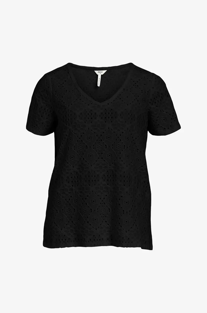 Object Collectors Item Topp objFeodora S/sS V-neck Top - Svart