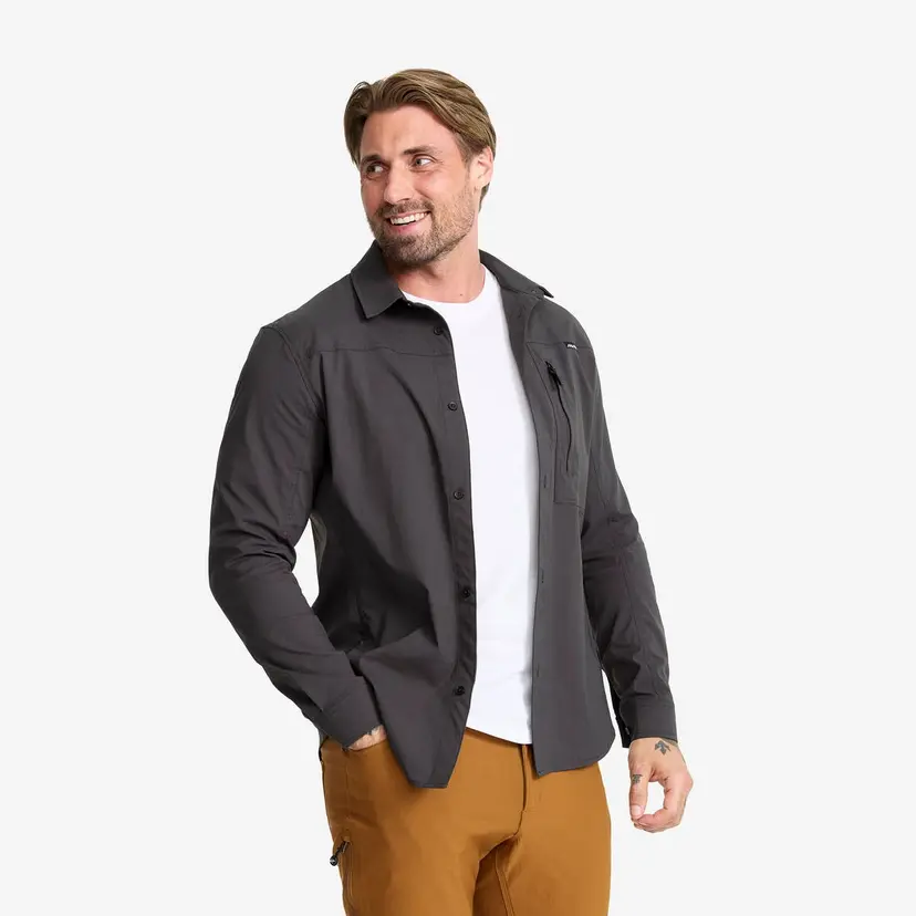 RevolutionRace Preparation Stretch Shirt Herre Anthracite