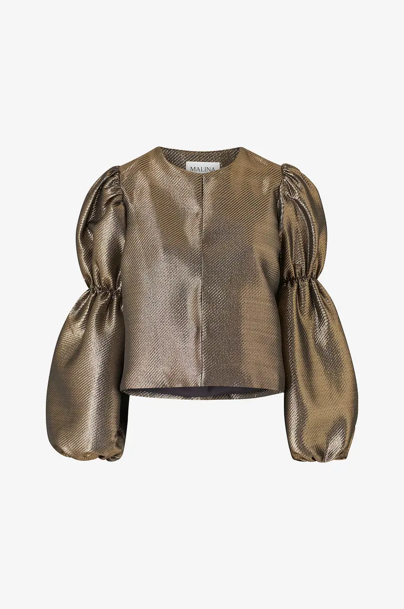 By Malina Bluse Zoey Double Pouf Sleeve Blouse - Gull