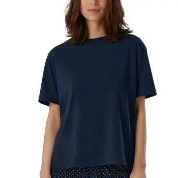 Schiesser Schiesser Women Mix and Relax T-Shirt Mørkblå bomull 44 Dame