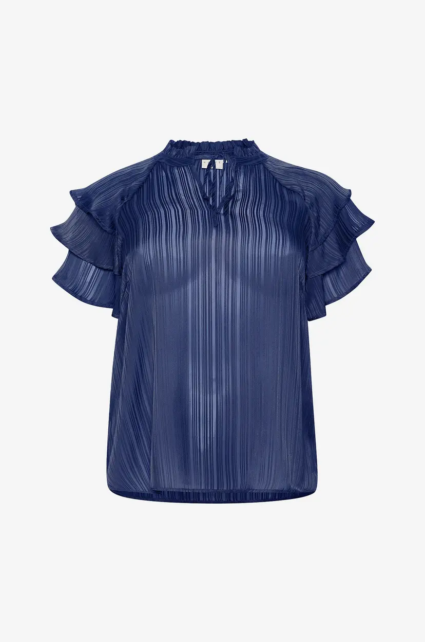 KAFFE Curve Bluse kcJola Blouse - Blå