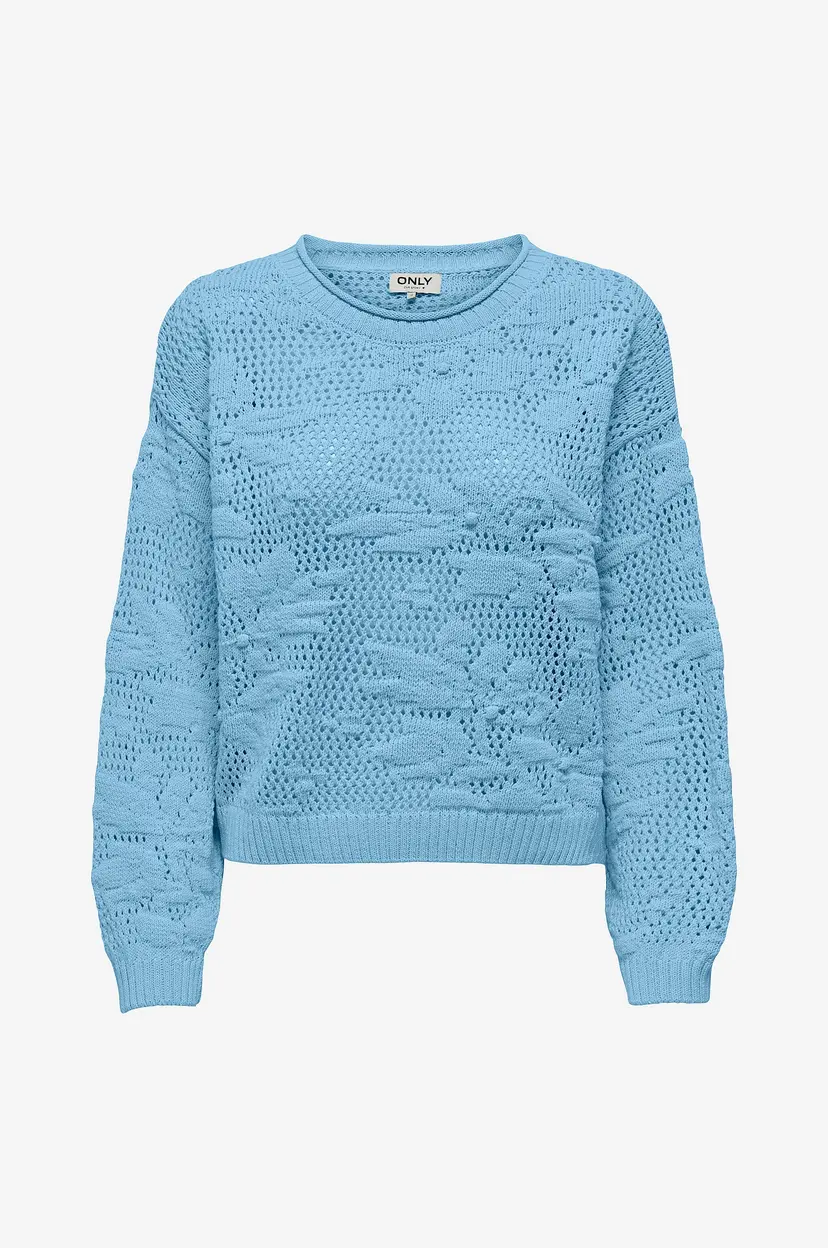 ONLY Genser onlCille Life LS Structure O-neck - Blå