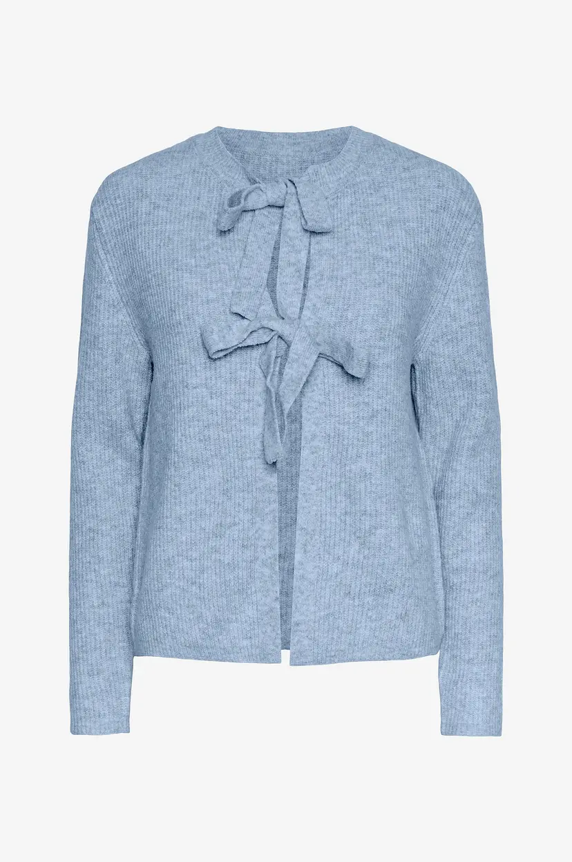 Pieces Kardigan pcSilly LS Reversible Tie Knit - Blå