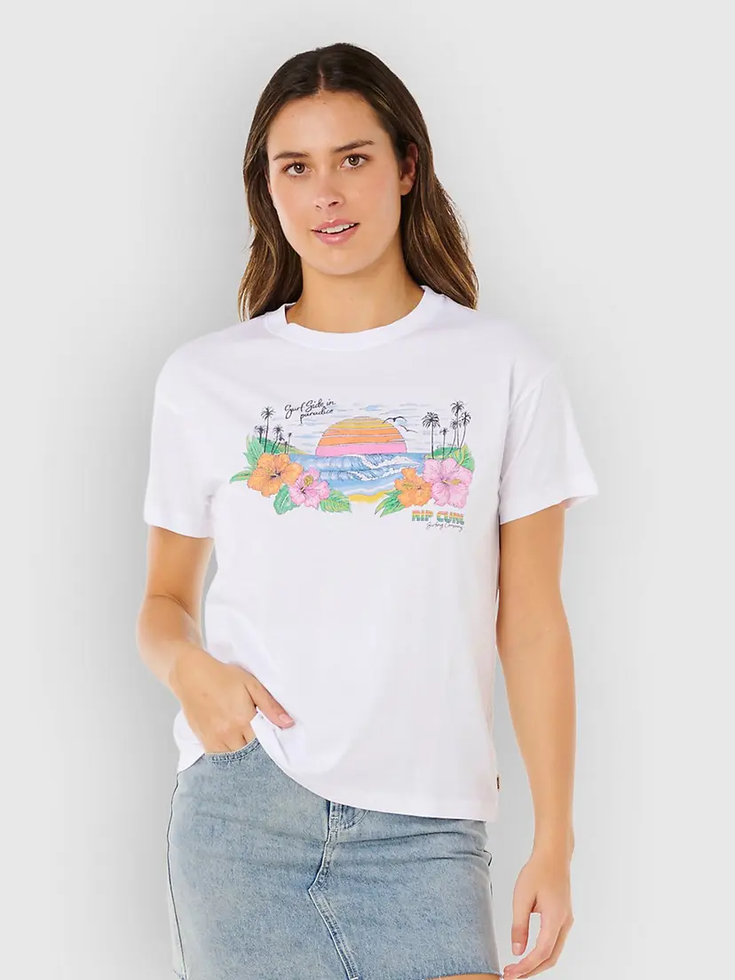 Rip Curl Rip Curl Sun Rays Cropped T-skjorte hvit