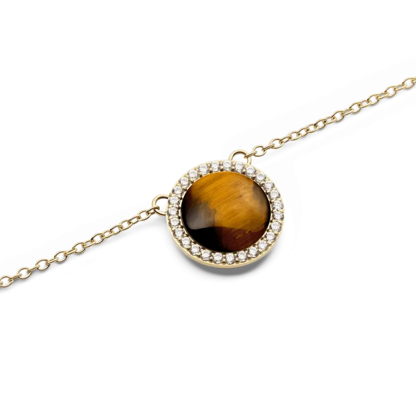 Daniel Wellington Gold Necklace Audrey Tiger Eye | DW
