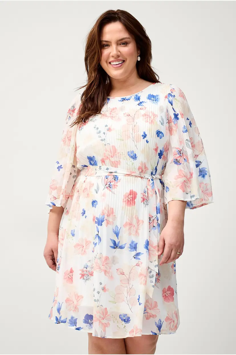 Zizzi Kjole caCathrine 1/2 Blk Dress - Hvit