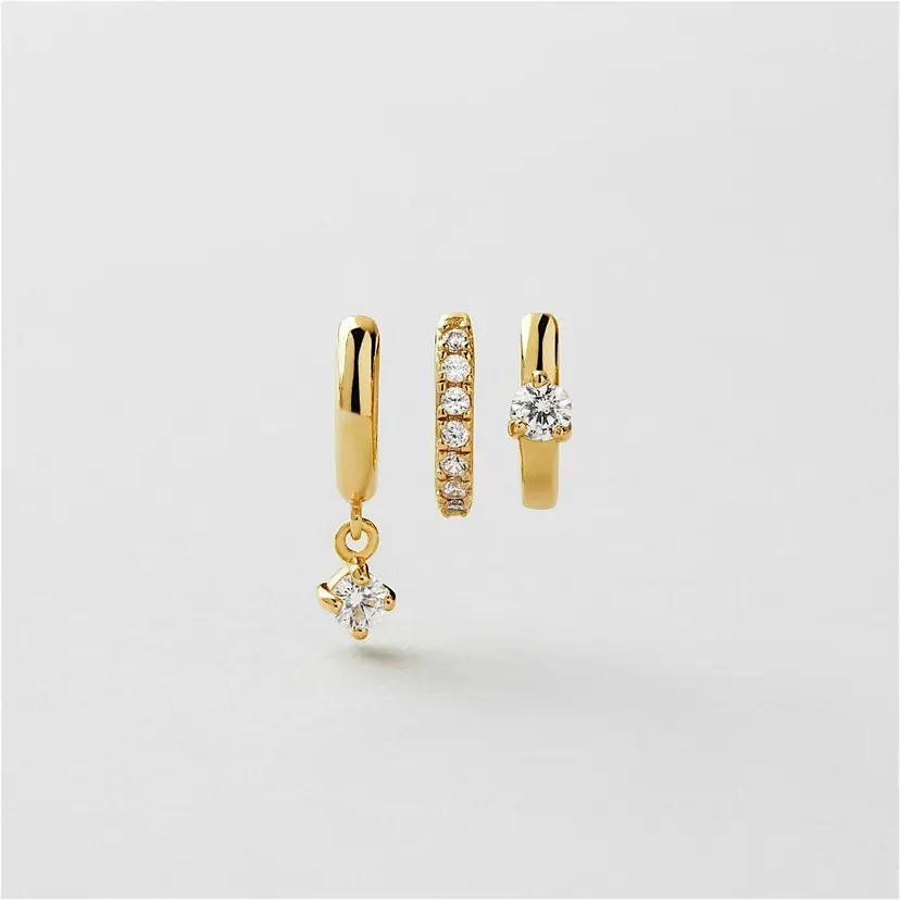 Safira Sparkle Hoops 3-pack