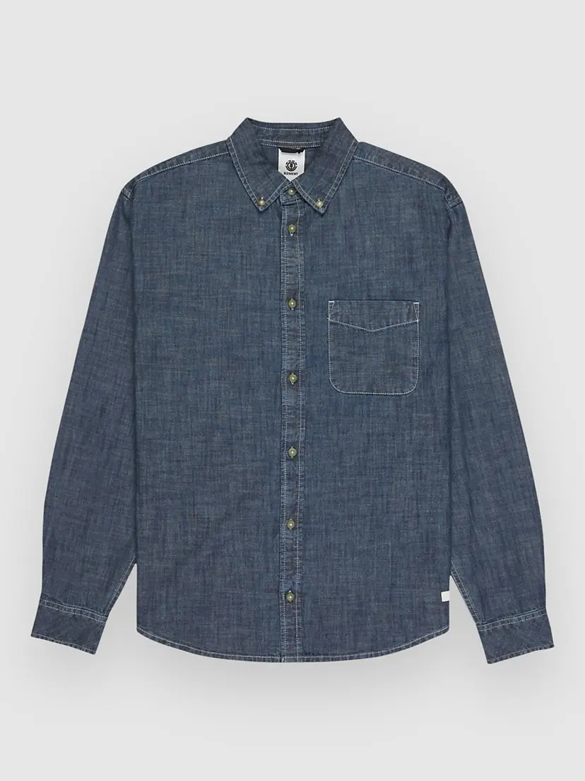 Element Element Button Down Regular Chambray Skjorte blå