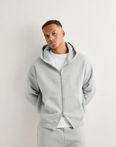 Que Sera Sera Que Sera Sera Cozy Zip Hoodie Hoodies med glidelås Grå